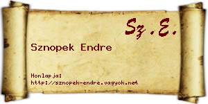 Sznopek Endre névjegykártya